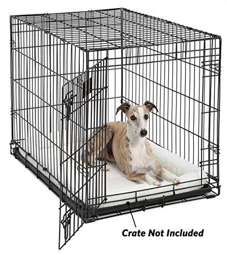 Image of MidWest Homes for Pets QuietTime Dog Bed - White Fleece Bolster, Ultra-Soft and Machine Washable, Fits 36-Inch Crates and Carriers, for Medium to Large Breed Dogs