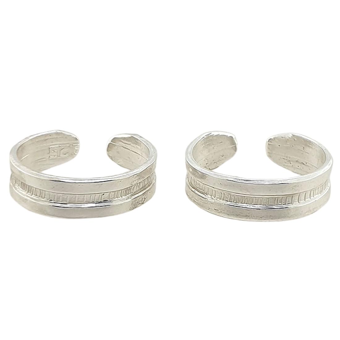 sahiba gems 925 Sterling Silver Toe Ring Bichhiya For Women ~ Pack in 2 Piece (Band Style)-picture-4