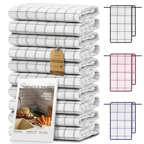 NatureMark 10er Set Geschirrtücher 50x70 cm – 100{b1bcb671ea78a089b06aa224ace2b6e9e725d9273c3478a80984009691fa5984} Baumwolle, saugfähig & strapazierfähig – Geschirrtücher und Küchentücher für Haushalt und professionelle Küchen, inklusive E-Book, Farbe: Anthrazit NatureMark 10er Set Geschirrtücher 50x70 cm – 100{b1bcb671ea78a089b06aa224ace2b6e9e725d9273c3478a80984009691fa5984} Baumwolle, saugfähig & strapazierfähig – Geschirrtücher und Küchentücher für Haushalt und professionelle Küchen, inklusive E-Book, Farbe: Anthrazit