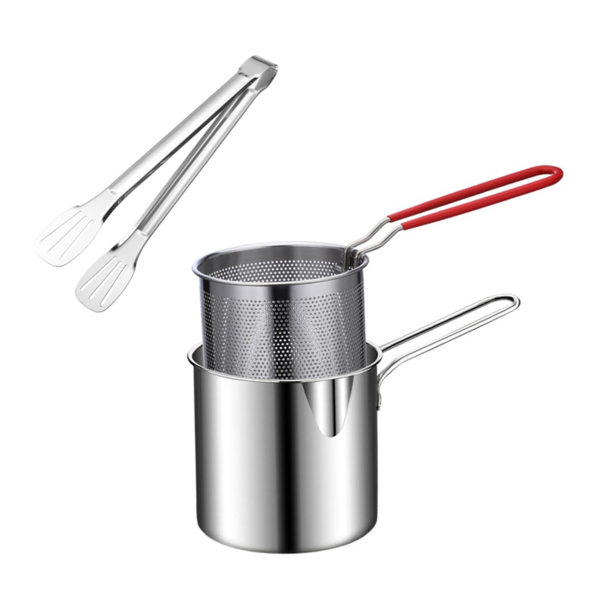 HEALEEP Deep Frying Pot Stainless Steel Frying Pot Kitchen Supply Fry Basket Deep Fryer