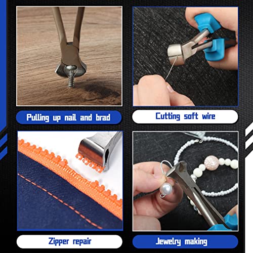 Image of SPEEDWOX 5-1 /2 Inches Long Reach End Nippers Mini End Cutting Pliers | Fine End Cutters, Precision Functional Wire Cutter, For Jewelry Making Carpenter Construction, Nail Remover
