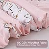 JSD Pink Unicorn Kids Comforter Set Twin Size, 2 Piece Girls Rainbow Microfiber Comforter with Pillow Sham, Lightweight All Season Washable #5