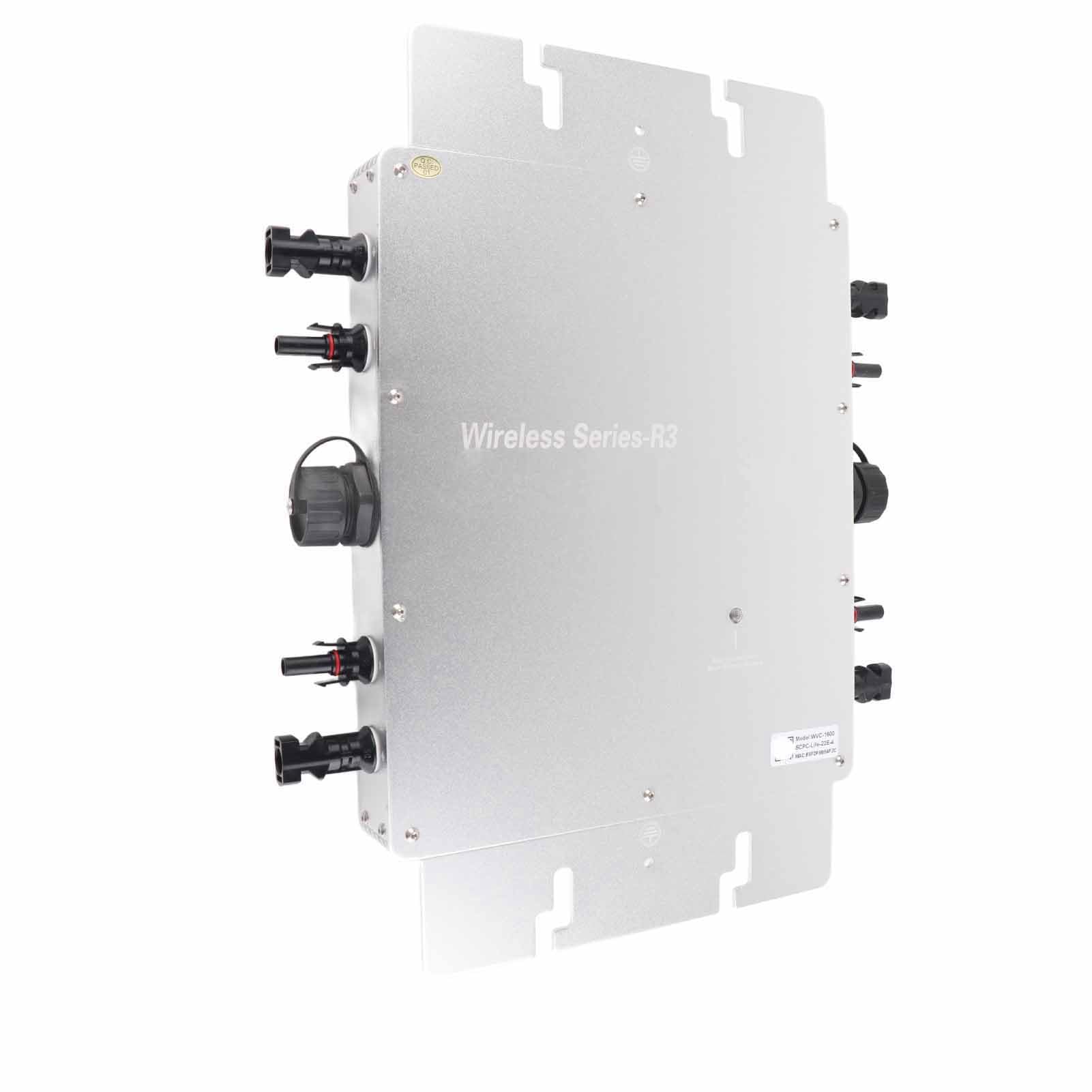 Fafeicy WVC 1600 1600 W Mikroinwerter Sieciowy MPPT IP65 Wodoodporny Stop Aluminium do Systemu Paneli Słonecznych z Monitorowaniem Aplikacji Mobilnej