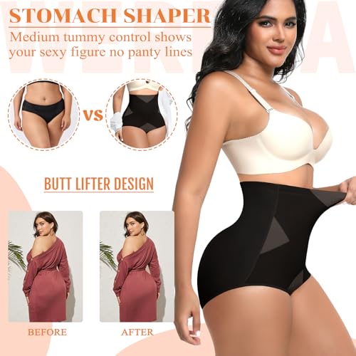 Image of Werena Tummy Control Shapewear for Women High Waisted Body Shaper Panties Seamless Shaping Underwear Panty Girdle