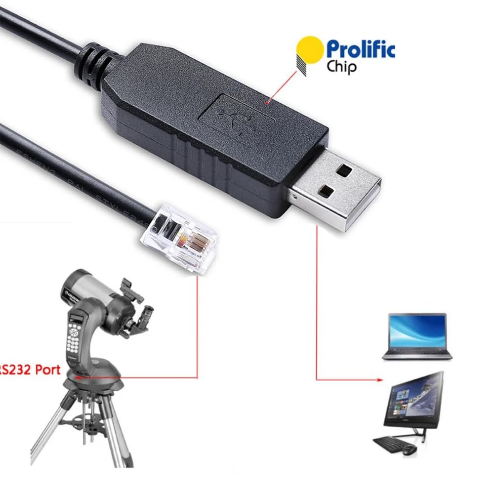 Cavo RJ9 4P4C Cavo Seriale USB A RS232 RJ9 4P4C Per Aggiornamento Firmware Telescopi Ioptron 921352