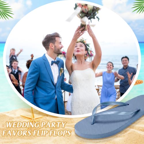 Image of Unittype Flip Flops Bulk for Wedding Guest Slippers Wedding Flip Flops with Cards Bags for Pool Beach Party