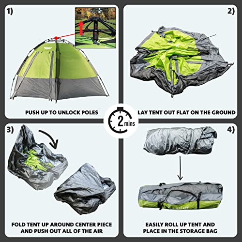 Carpa para camping instantánea 5 personas, impermeable, verde miniatura 5