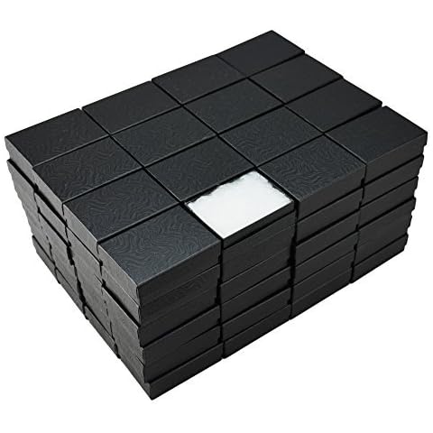 JPB Black Swirl Cotton Filled Jewelry Box #32 (Case of 100) 3-1/8" x 2-1/8" x 1" Cover