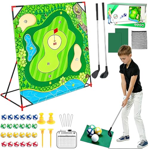 Battle Golf game set a fun sticky golfs game enhancing family interaction through golfs play. Includes a swing mat and 24 golf balls suitable for indoor and outdoor leisure activities.