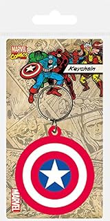 Marvel Captain America Shield Rubber Keychain, Multi-Colour, 4 x 6 x 1.3 cm