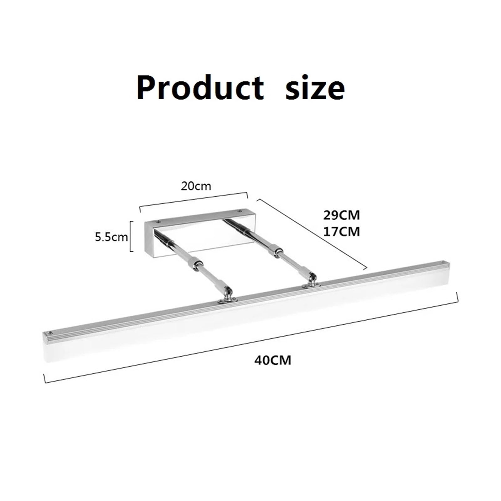 LED Spiegelleuchte 40cm 12W AC90-240V Wasserdicht Moderne Kosmetik Acryl Wandleuchte For Badezimmerspiegel Lampe Licht Stabile Beleuchtung(Black,White)