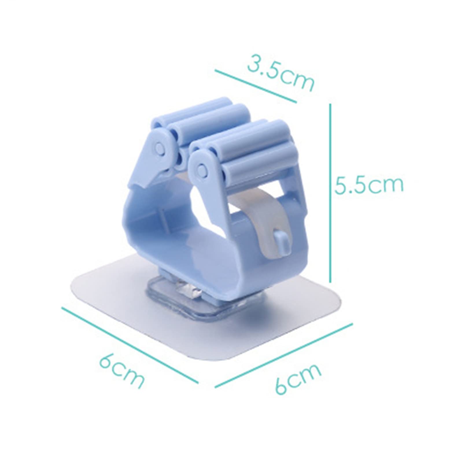 Selbstklebender Besengreifer ohne Bohren, Mopphalter, Wandhalterung, Besenaufhänger, Mini-Mopphalter, Kehrschaufelständer for Zuhause, Badezimmer, Küche, Garage (Color : White, Size : 6 Pieces)