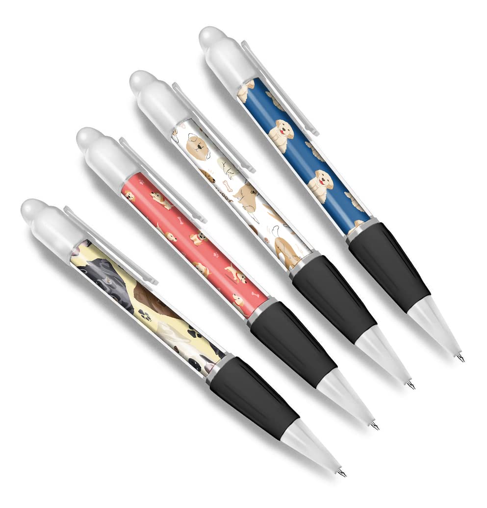 DV DESIGN Set of 4 Labrador White Ballpoint Pens