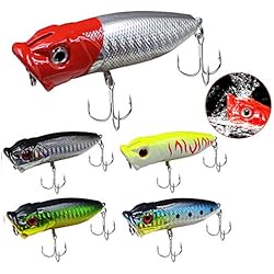 Cebo Para Truchas Arcoiris Senvenelec 5 piezas de cebo artificial, cebo de superficie, cebo de agua superior, cebo marino y de agua dulce, cebo duro biónico, trucha, perca.