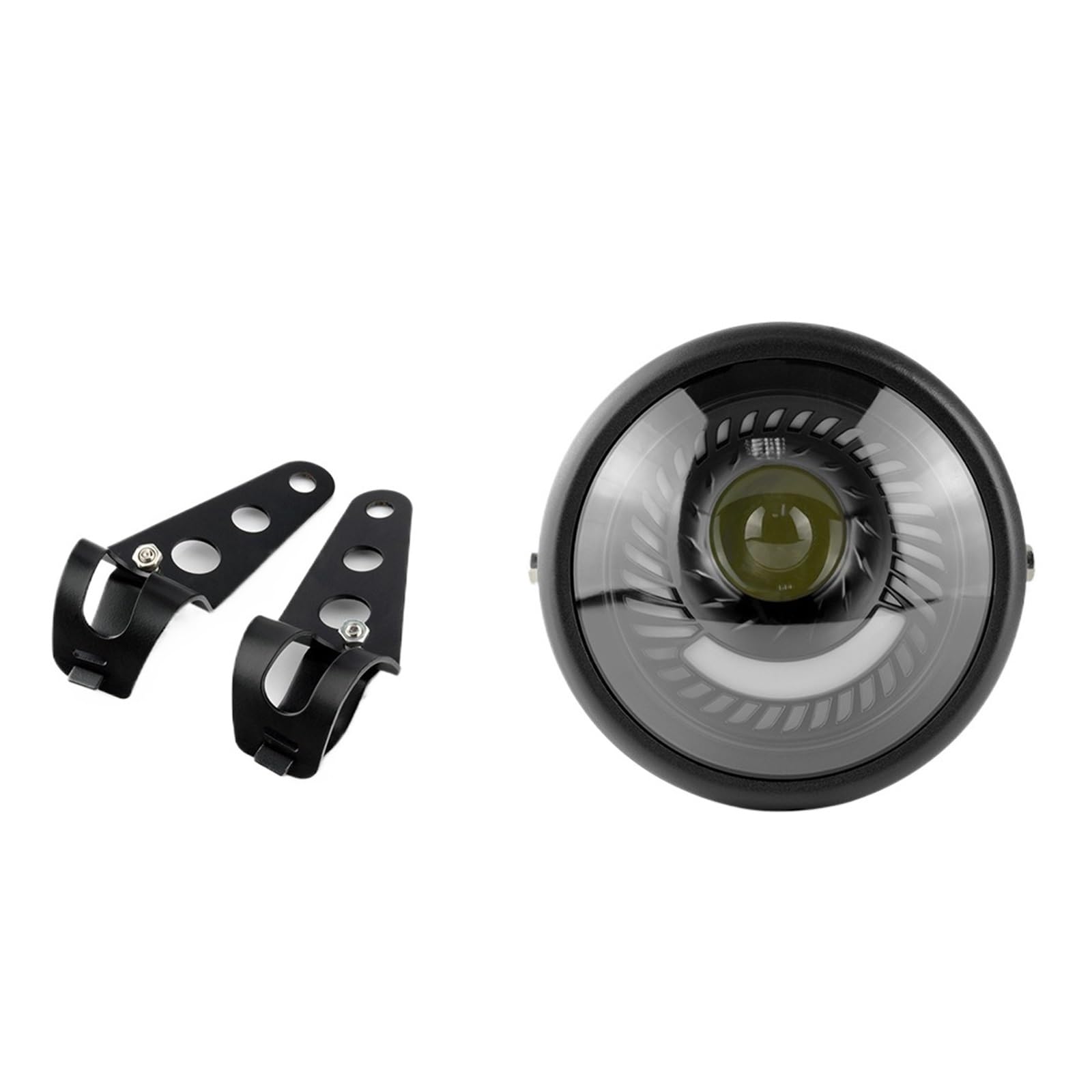 Dirt Bike przednie światła Pasuje do Cafe Racer6.5 cala okrągły motocykl Led przedni reflektor DRL lampa do jazdy Retro reflektor motocyklowy Dziennej Dla(28mm-36mm)