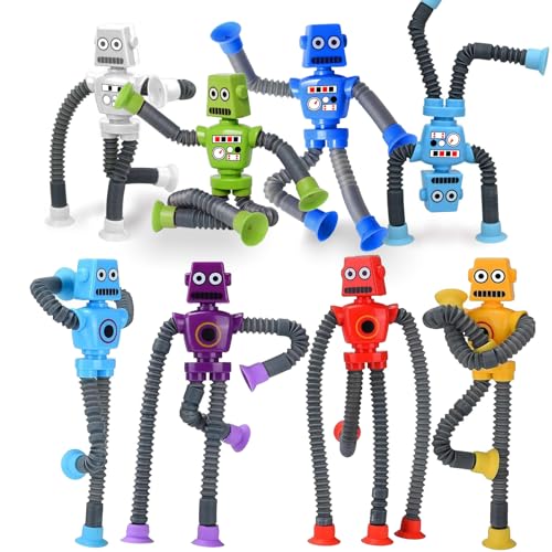 8 Piezas Robot Telescopica con Ventosa, Mini Ttubos Sensoriales, Juguetes...