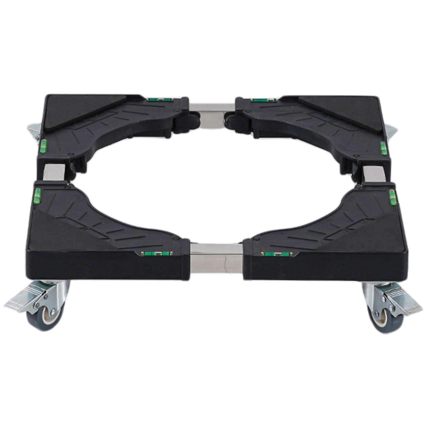Base per lavatrice con 4 tubi bloccabili, altezza 11 cm, base per lavatrice, per frigorifero, asciugatrice, lavastoviglie, nero (regolabile 40-65 cm)