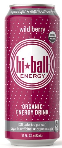 Hiball Energy Sparkling Organic Juice Drink, Wild Berry, 16-Ounce (Pack of 12)