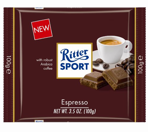 Ritter Sport Milk Chocolate with Espresso Cream Bar, 3.5-Ounce (Pack of 12)