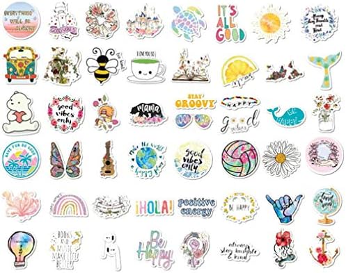 50pcs Waterproof VSCO Aesthetic Stickers Cute Vinyl Stickers for Laptop Water Bottle Bike Helmet Skateboard Luggage Kawaii Ins Decals Gift for Teens Girls by RuiChy