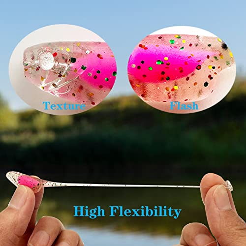 25Pcs Crappie Lures Set Soft Plastic Fishing Lures For Crappie Panfish 2Inch Fishing Baits Mix Colors (25Pcs) #TOP3
