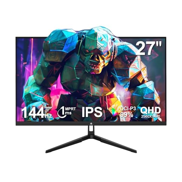 27 inch Gaming Monitor 144Hz 1ms, QHD 2560 x 1440 2K, Z-Edge UG27QF Computer Monitor, Adaptive Sync, Free Sync Premium, HDR, Eye Care, HDMI x 2, Display Port