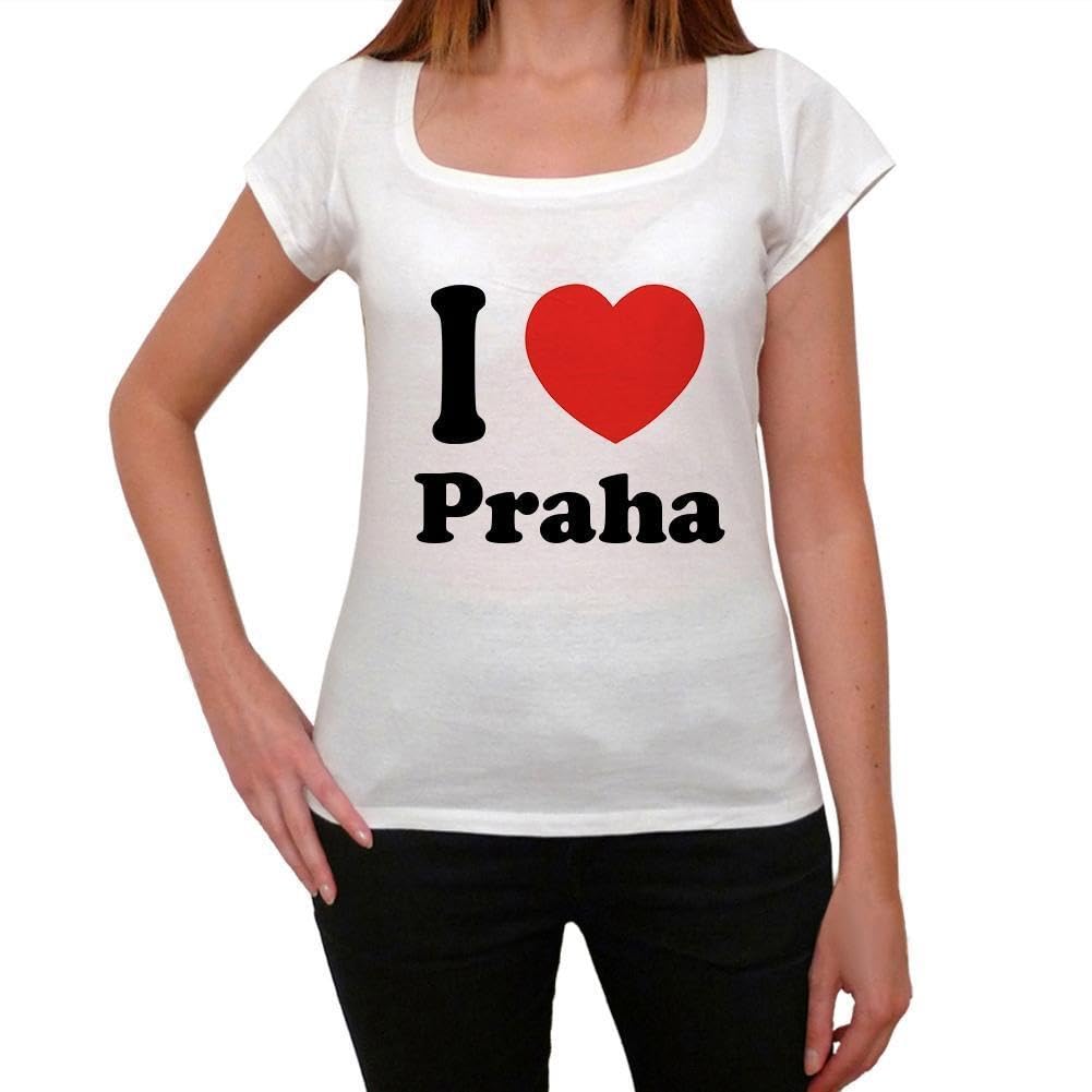 UltrabasicWomen's Graphic T-Shirt I Love Praha Short Sleeve Tee-Shirt Vintage Birthday Gift Ladies Novelty Tshirt
