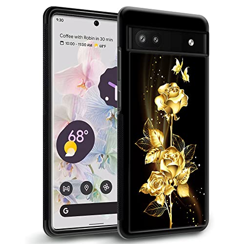 Coque Google Pixel 6A antichoc fleur dorée protection intégrale anti-rayures