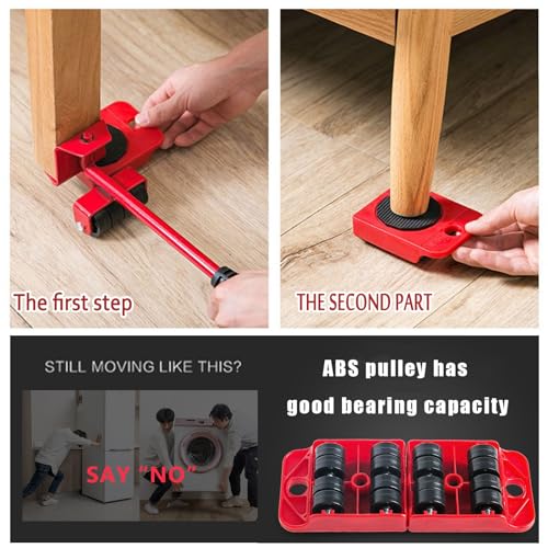 Furniture Appliance Sliders Movers Lifter Mover Dolly Rollers Tool Set Heavy Duty of 4 Wheel for Safe and Easy Moving - Image 3