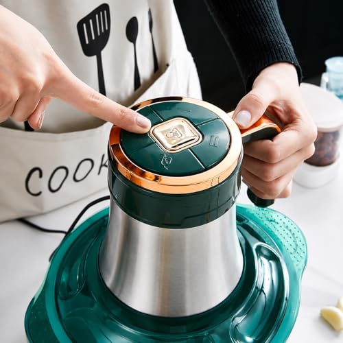 Image of Food Chopper, 2L Stainless Steel Electric Meat Grinder with handle, Food Processor with 4 Sharp Blades for Baby Food Meat, Vegetables, Fruits and Nuts Fruit Mixer Nuts Grinder Blender Fillings Maker