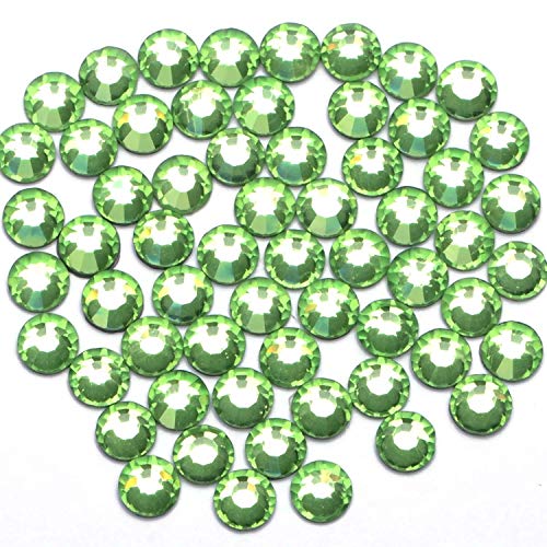Image of 3000 Pieces Hot Fix Glass Flatback Rhinestones HotFix Round Crystal Gems (Peridot, SS10)