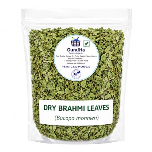 Image of Dry Brahmi Leaves | Brahmi Herb (Bacopa Monnieri) | Natural Ayurvedic Brahami Dry Leaves for Herbal Tea & Kadha | Pure Dried Brhami Patti - 100 gm