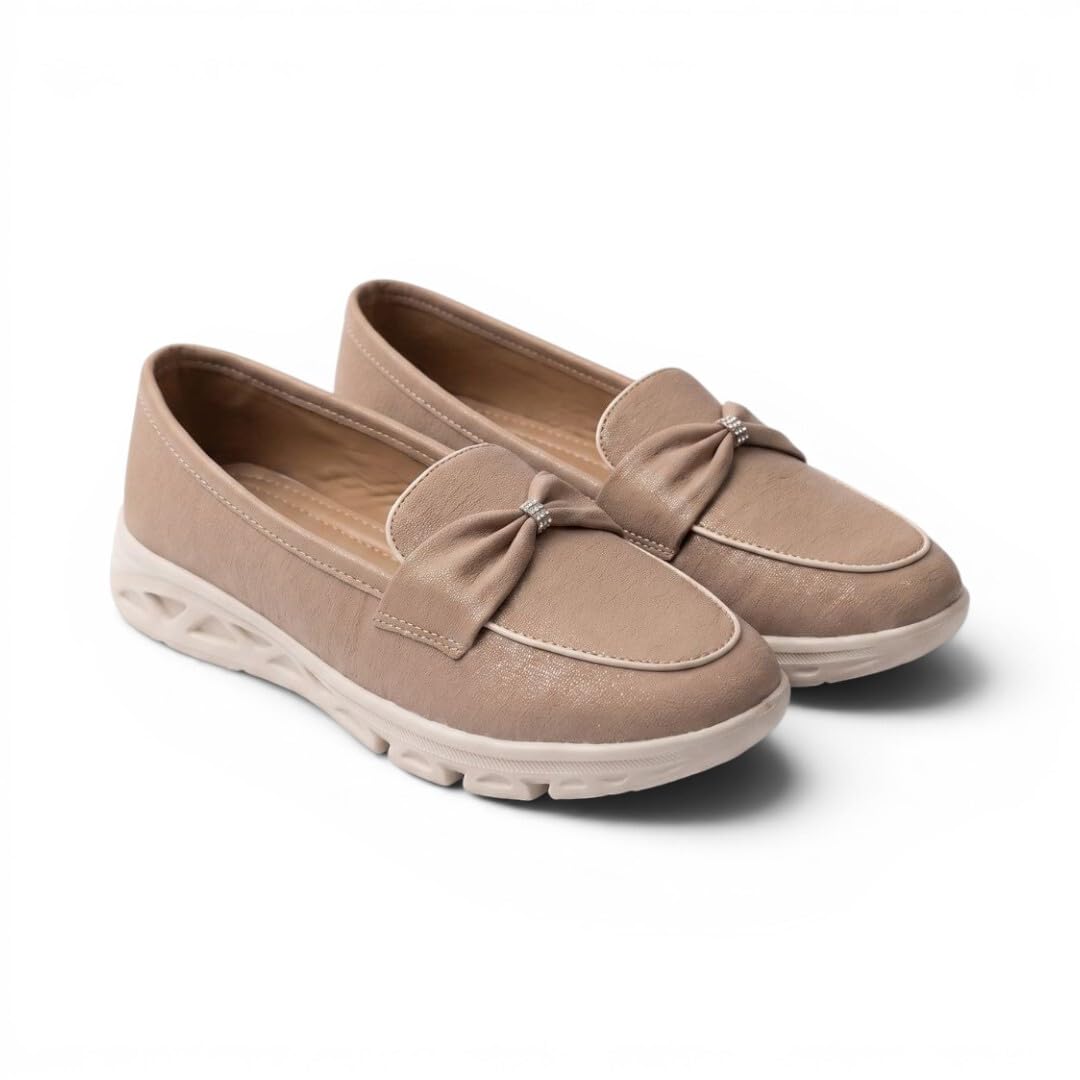 jodyhub Women's Black Slip-On Loafers | Comfortable Lightweight Casual Walking Shoes | Cushioned Office Wear Flats with Bow Detail-picture-10