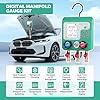 KAISAL AC Manifold Gauge Set, Digital AC Recharge Kit for R134A,R410A,R32,R22, 92 Refrigerants HVAC Manifold Gauge for Auto & Air Conditioner Freon Charging,1.5 M Refill Hoses, Couplers #1