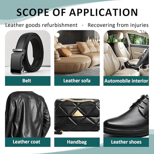 unillea Leder Reparatur Set Schwarz, Flüssigleder Lederfarbe, Lederpflege Für Glattleder, Ledercreme Für Sofa Autositz Motorradjacke, Kratzer Reparatur, Flüssigleder Schwarz, Kunstleder Reparatur Set