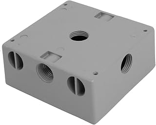 Aexit 1/2BSP Double Transmission Gang Electrical Junction Outlet Box Enclosure Case Gray