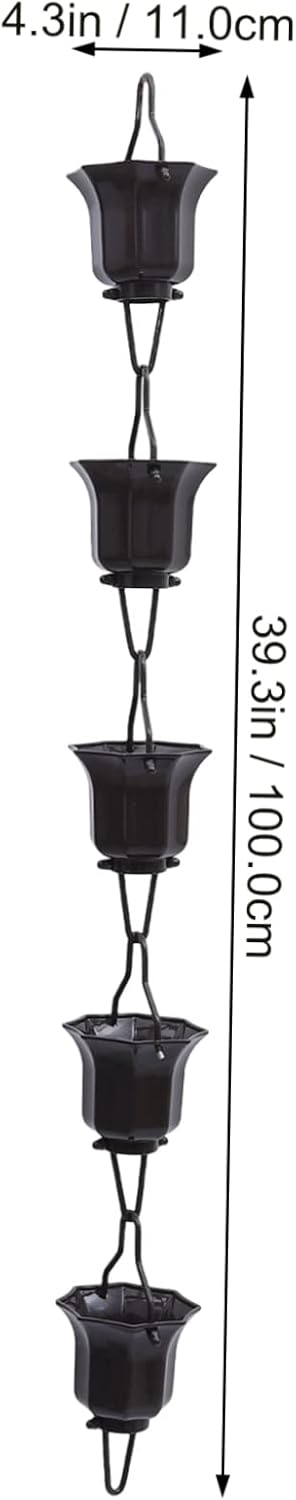 Lotus Shape Rain Chain for Gutter Rustproof Decorative Rain Chain Unique Flower Cup