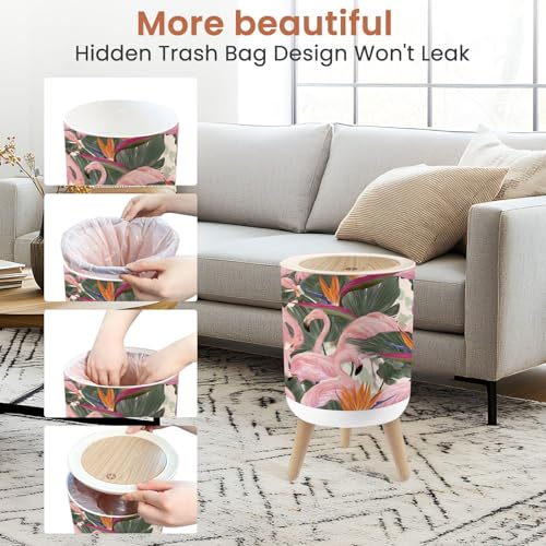 Caneca de Basura Boho Pequeña con Tapa 1.8 gal miniatura 4
