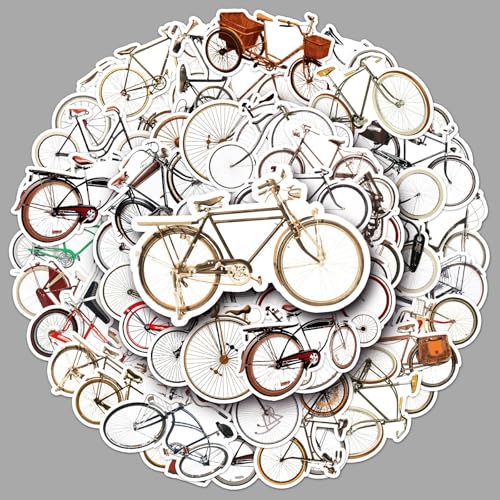 50枚 ヴィンテージ 自転車 クラシック ステッカーセット おしゃれ 人気 防水 スーツケース ギター 車 バイク 自転車 水筒 ヘルメット パソコン スマホ ノート デカール スノボ スケートボード 荷物 スマホケース 用