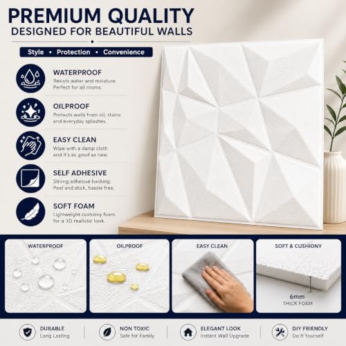 Image of Barebeauty 70 x 77 CM 3D Brick Wallpaper | Self-Adhesive Peel & Stick Wall Covering | Waterproof Decorative Sticker for Home, Bedroom & Living Room Decor (Pack of 3, 17.4 Sq. Ft. Approx)