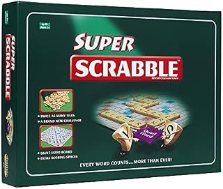 Super Scrabble: twice as many tiles and a giant-sized board | Classic Games | For 2-4 Players | Ages 10+