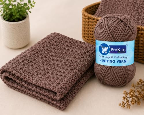 Image of ProKart Premium Woolen 4 Ply Hand Knitting Wool Yarn | Fine Weight Soft Yarn for Sweater, Scarf, Hat, Baby Clothes, Purse, Gift Bags & DIY Craft Accessories (Light Wine, 100gms x 1 Pack) - PRO23