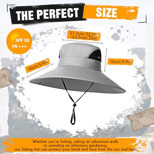 Image of Shyyween 3 Pcs Oversize XXL Sun Hats for Men Big Head Large Wide Brim Hats UPF 50+ Sun Protection Outdoor Fishing Gardening