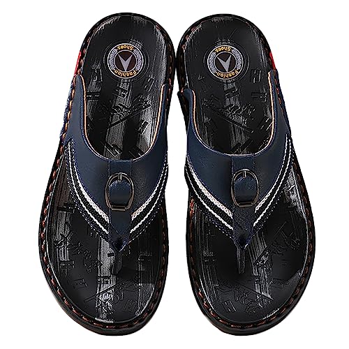 Tongs de sport en cuir contre la fatigue des pieds avec semelle ergonomique