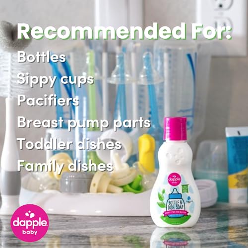 Image of Dapple Baby Fragrance-Free Baby Bottle & Dish Soap - (6 Pack) 3 fl oz - Plant-Powered Cleaner for Bottles, Pump Parts, and Sippy Cups - Travel Size