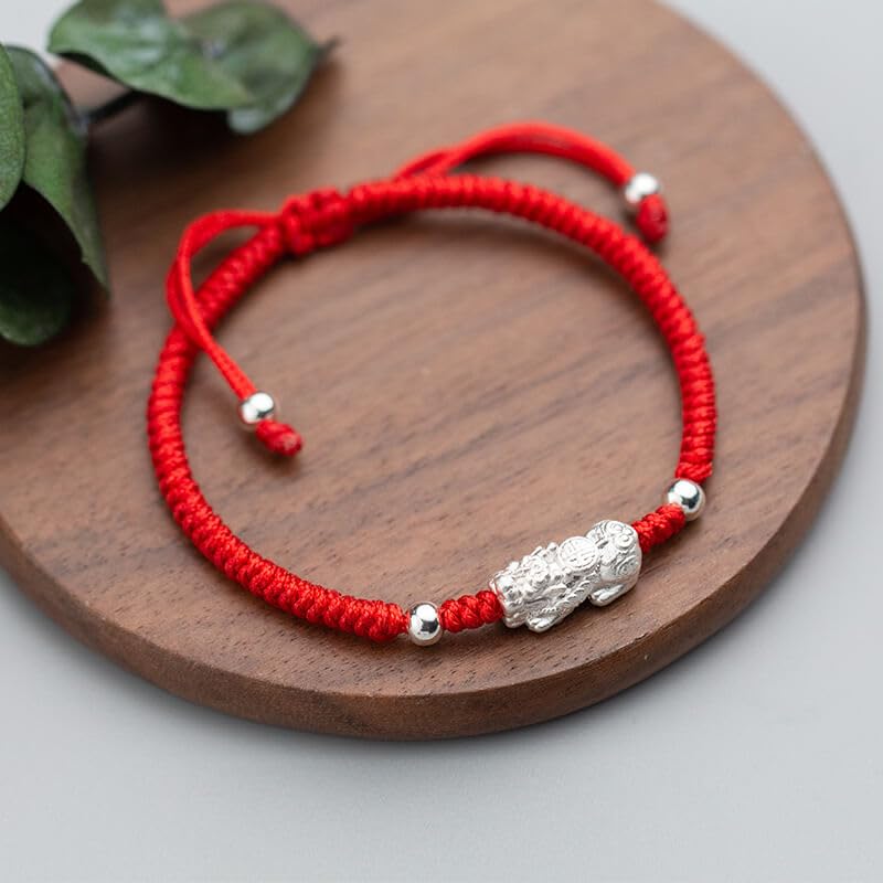 Buddha & Karma Red String Silver Pi Xiu Bracelet - Protection Bracelets for Wealth, Luck & Balance - Adjustable Bracelet That Offers a Meaningful Fit for Anyone Seeking Comfort, Blessings & Harmony2