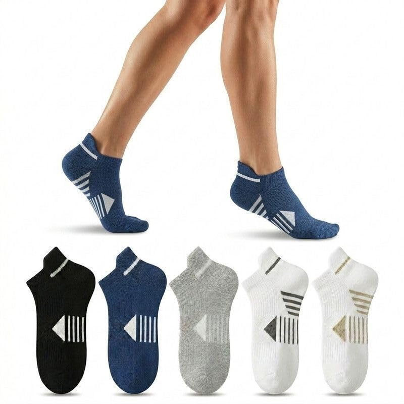 RAMEVA WEAR Men's Athletic Ankle Socks (5-Pack) – Low Cut Performance Running Socks with Moisture-Wicking Technology, Breathable Cushioned Sports Socks for Gym, Workout, and Casual Wear-image-11