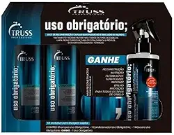 Kit Truss Reconstrução Capilar Uso Obrigatório | Tratamento Intensivo com Shampoo, Condicionador, Máscara e Leave-in para Força, Brilho e Redução de Quebra