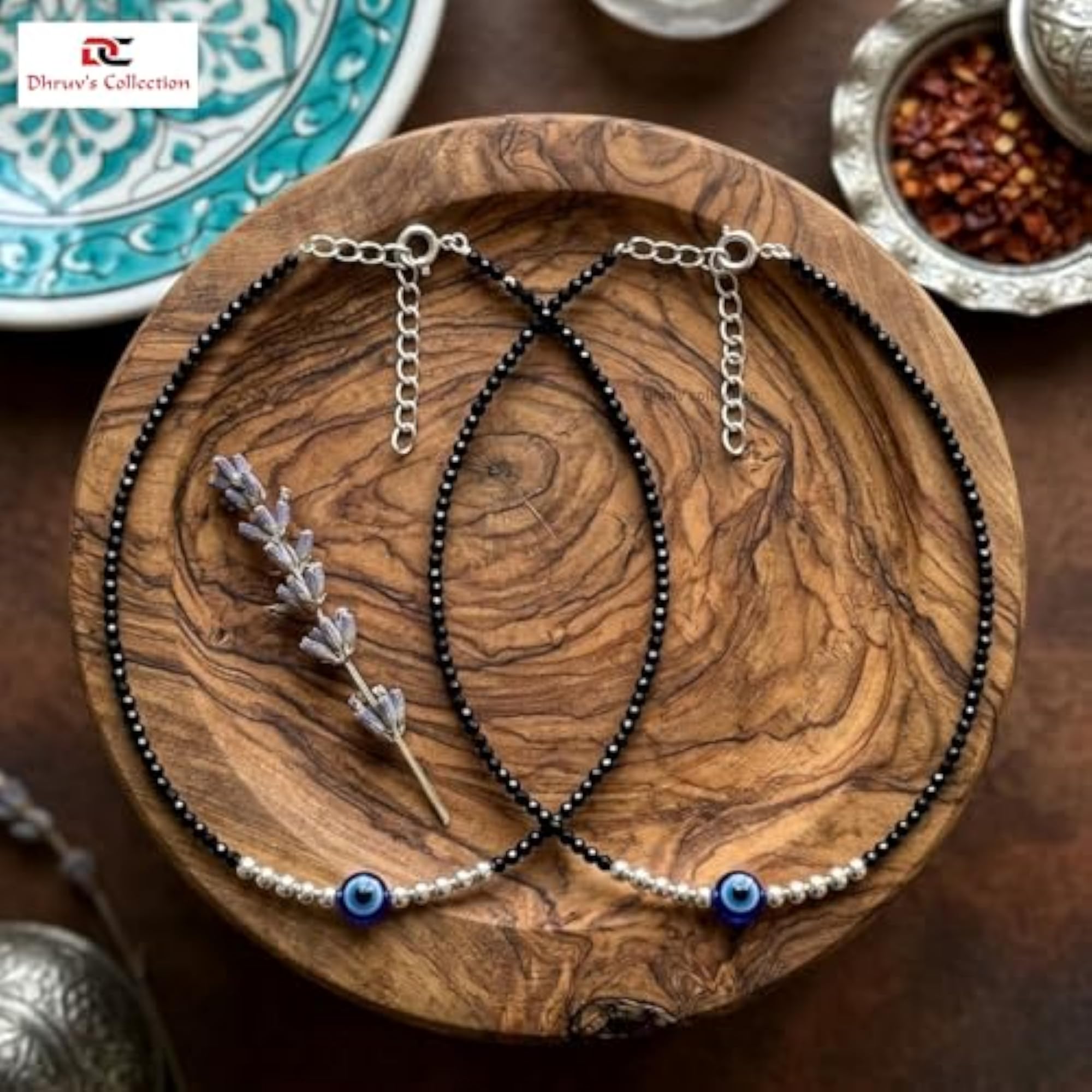 925 Sterling Silver Nazariya Evil Eye Anklet for Women