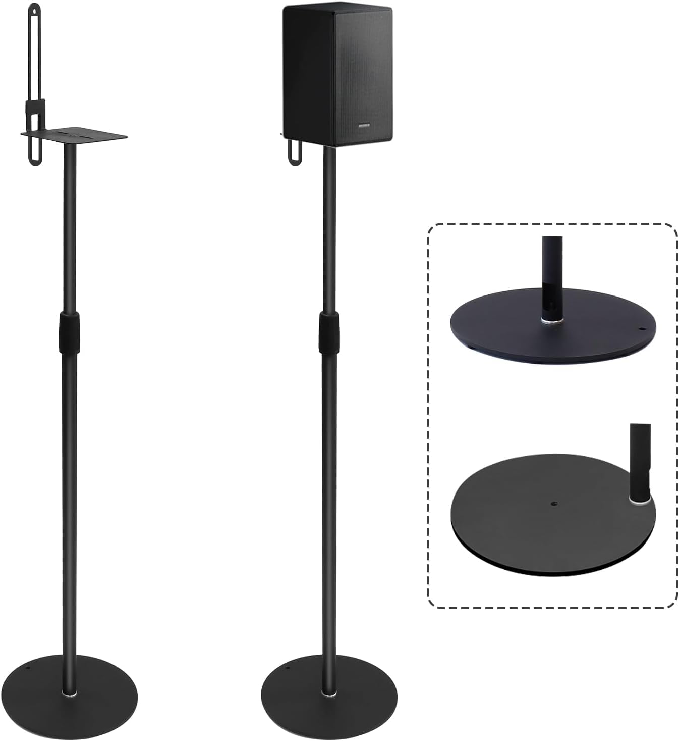 Speaker Stand Floor Pair 2Pack, Compatible with Samsung Sony, Height Adjustable 29in to 55in for Speakers up to 5kg/11lb, Speaker Stands with Universal Compatibility by Gekufa